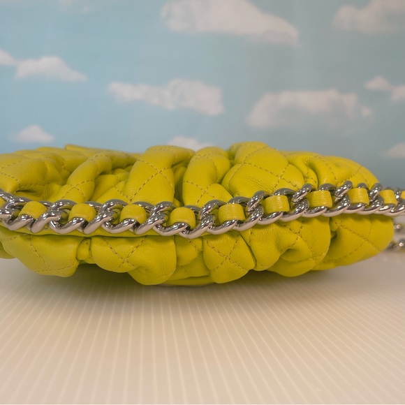 CHANEL Rare Mini Chain Around Messenger Bag - Yellow Mustard Chartreuse - Picture 11 of 15